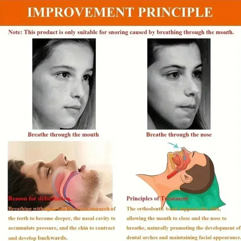 Anti-Sweat Black Gear with Anti-Snoring Mouth Breathing Correction Strap